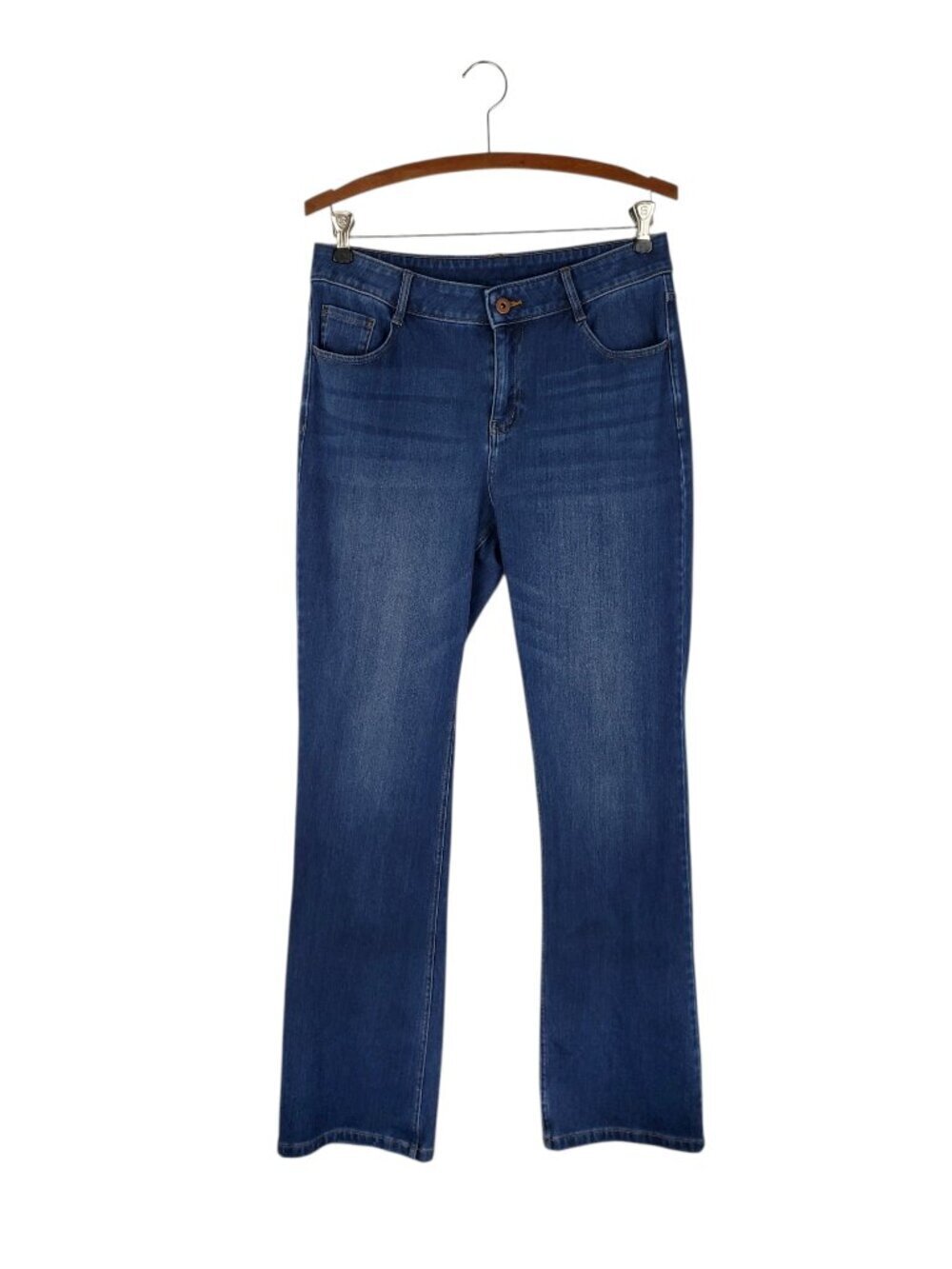 Halara Flex Mid Rise Pockets Bootcut Jeans Denim Zip Front Est Womens Medium